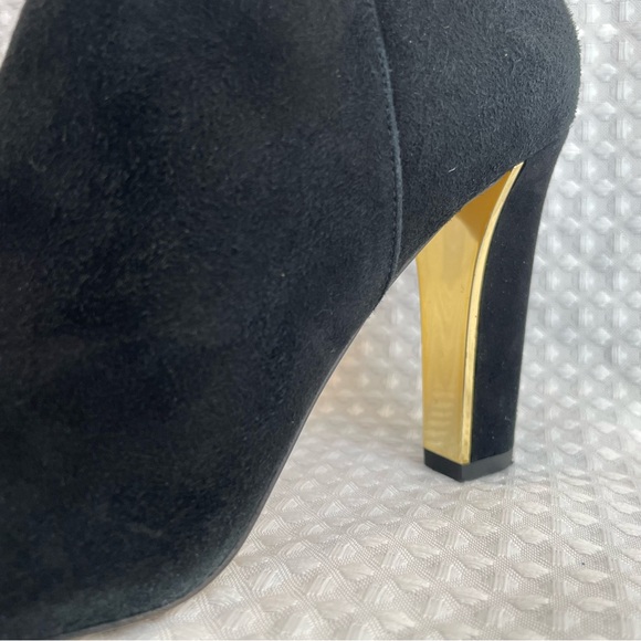 Kate Spade Netta Gold & Black Suede Ankle Booties Women’s Size 7B Made In Italy - Picture 5 of 13